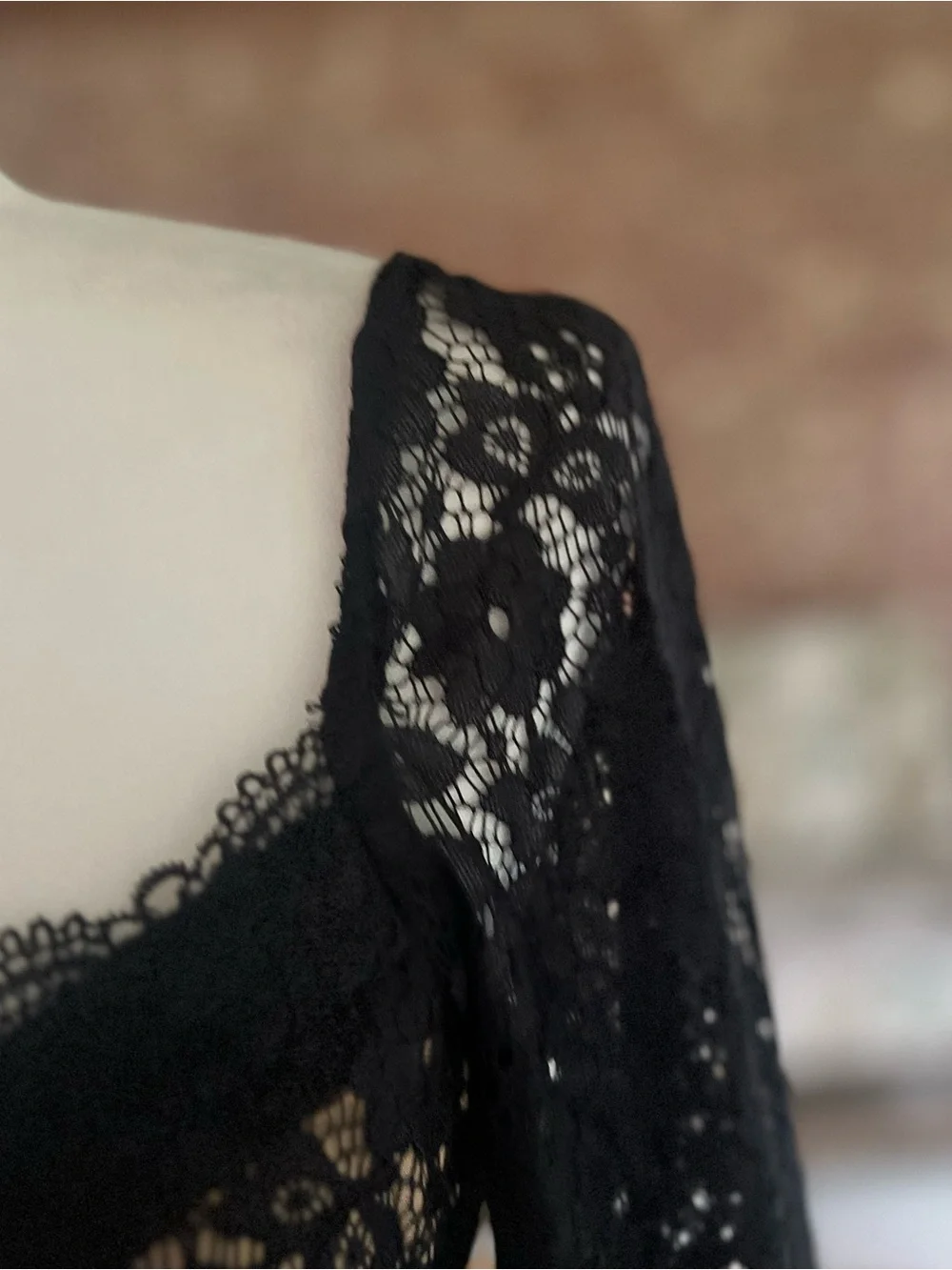 Lush Black Bustier Crop Top Lace Corset Balloon Sleeve NWOT S Cocktail Chic - Picture 7 of 17